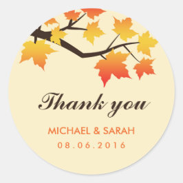 Herfst Maple Leaves Dank u Sticker herfst Wedding