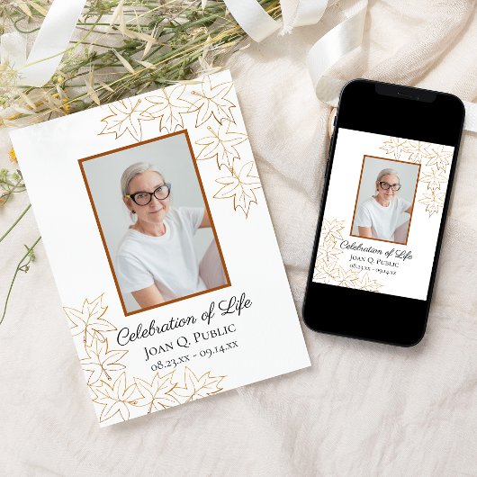 Herfst Maple Leaves Edge Viering van het leven Kaart