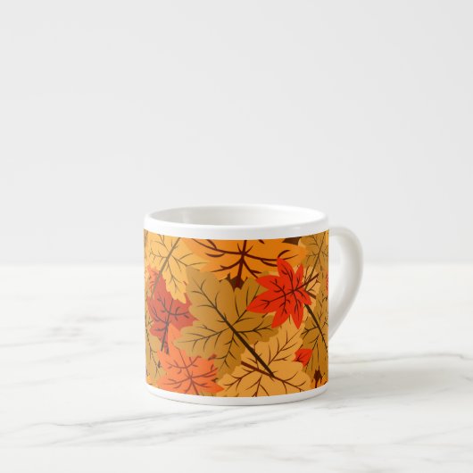 Herfst Maple Leaves Espresso Kop (Voorkant rechts)