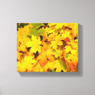 Herfst Maple Leaves met Autumn Colors Canvas Afdruk