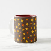 Herfst Maple Leaves Tweekleurige Koffiemok (Voorkant links)
