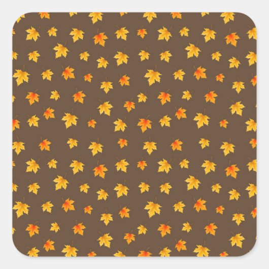 Herfst Maple Leaves Vierkante Sticker (Voorkant)