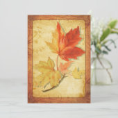Herfst Maple Leaves Wedding Invitation Kaart (Staand voorkant)