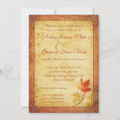 Herfst Maple Leaves Wedding Invitation Kaart (Achterkant)