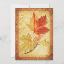 Herfst Maple Leaves Wedding Invitation Kaart