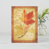 Herfst Maple Leaves Wedding Kaart (Staand voorkant)