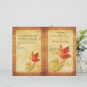 Herfst Maple Leaves Wedding Program (Staand voorkant)