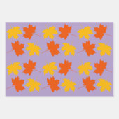 Herfst Maple Leaves Wrapping Pap Flat Sheet Set va Inpakpapier Vel (Voorkant 3)