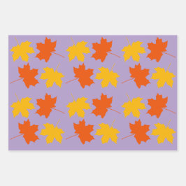 Herfst Maple Leaves Wrapping Pap Flat Sheet Set va Inpakpapier Vel
