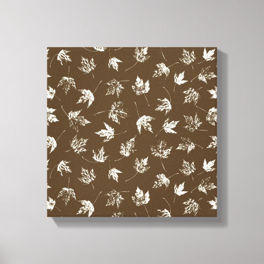 Herfst Maple lekt op bruin - naadloos patroon. Canvas Afdruk (Voorkant)