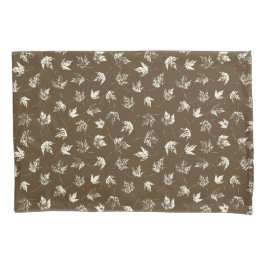 Herfst Maple lekt op bruin - naadloos patroon. Kussensloop