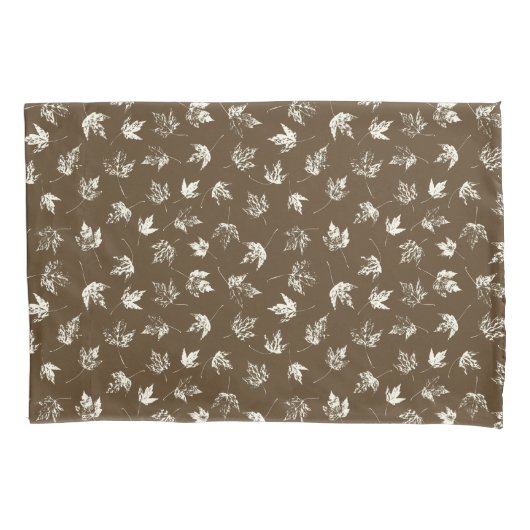 Herfst Maple lekt op bruin - naadloos patroon. Kussensloop (Voorkant)