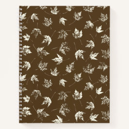 Herfst Maple lekt op bruin - naadloos patroon. Notitieboek