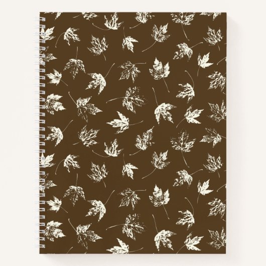 Herfst Maple lekt op bruin - naadloos patroon. Notitieboek (Voorkant)