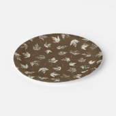 Herfst Maple lekt op bruin - naadloos patroon. Papieren Bordje (Gekanteld)