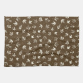 Herfst Maple lekt op bruin - naadloos patroon. Theedoek (Horizontaal)