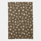 Herfst Maple lekt op bruin - naadloos patroon. Theedoek (Verticaal)