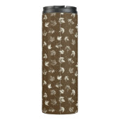 Herfst Maple lekt op bruin - naadloos patroon. Thermosbeker (Achterkant)