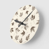 Herfst Maple lekt op crème - naadloos patroon. Ronde Klok (Hoek)