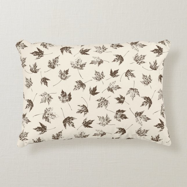 Herfst Maple lekt op room - naadloos patroon. Accent Kussen (Voorkant)