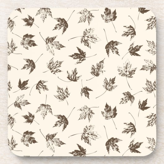 Herfst Maple lekt op room - naadloos patroon. Bier Onderzetter (Voorkant)