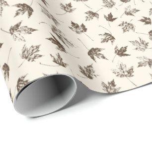 Herfst Maple lekt op room - naadloos patroon. Cadeaupapier