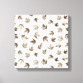 Herfst Maple lekt op room - naadloos patroon. Canvas Afdruk