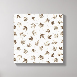 Herfst Maple lekt op room - naadloos patroon. Canvas Afdruk