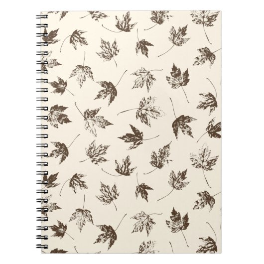 Herfst Maple lekt op room - naadloos patroon. Notitieboek (Voorkant)