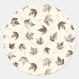 Herfst Maple lekt op room - naadloos patroon. Ronde Sticker