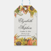Herfst Maple leves Pumpkin Weddenschap bedankt Cadeaulabel (Voorkant)