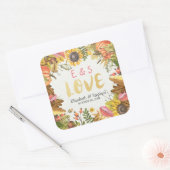 Herfst Maple leves Pumpkin Weddenschap bedankt Vierkante Sticker (Envelop)