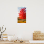 Herfst Maple Tree in volledige kleur, Waterverf Poster (Keuken)