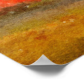 Herfst Maple Tree in volledige kleur, Waterverf Poster (Hoek)