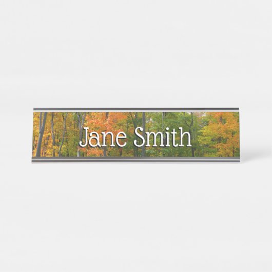 Herfst Maple Trees Autumn Natuur Fotografie Bureau Naambordje (Voorkant)