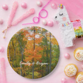 Herfst Maple Trees Autumn Natuur Fotografie Papieren Bordje (Feest)