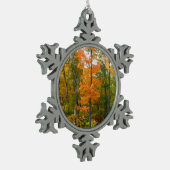 Herfst Maple Trees Autumn Natuur Fotografie Tin Sneeuwvlok Ornament (Links)