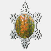 Herfst Maple Trees Autumn Natuur Fotografie Tin Sneeuwvlok Ornament (Rechts)