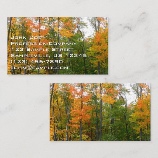 Herfst Maple Trees Autumn Natuur Fotografie Visitekaartje (Voorkant / Achterkant)