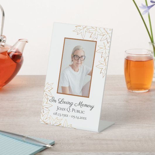 Herfst Maple verlaat begrafenis Reclamebord Met Voetstuk (Insitu)