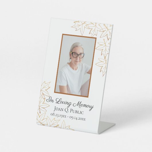 Herfst Maple verlaat begrafenis Reclamebord Met Voetstuk (Voorkant)