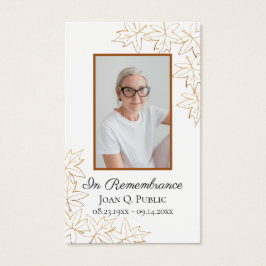 Herfst Maple verlaat begrafenisdienst Visitekaartje