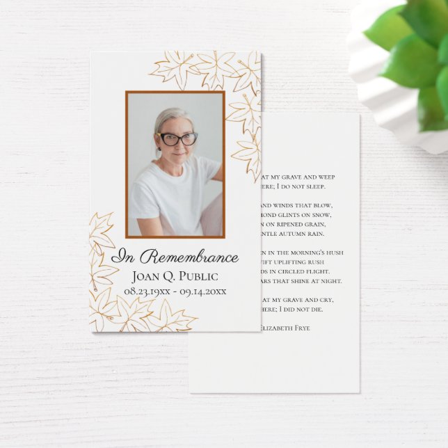 Herfst Maple verlaat begrafenisdienst Visitekaartje (Bureau)