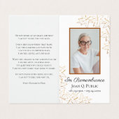 Herfst Maple verlaat begrafenisdienst Visitekaartje (Buitenkant ongevouwen)