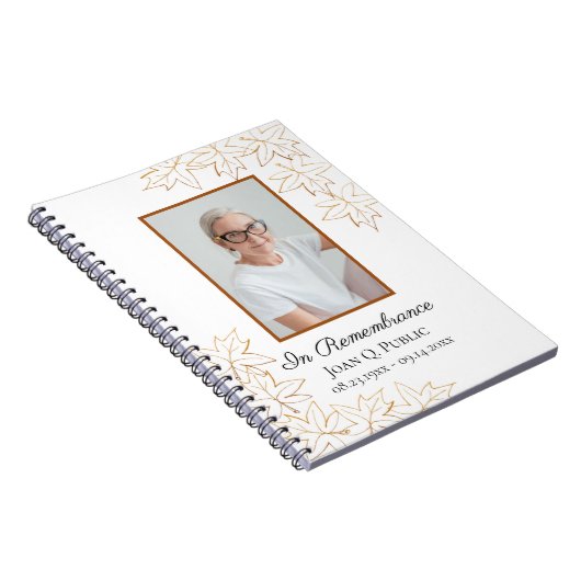 Herfst Maple verlaat begrafenismonument Notitieboek (Rechterzijde)