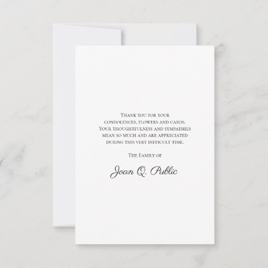 Herfst Maple verlaat begrafeniswaak Bedankkaart (Achterkant)