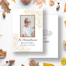 Herfst Maple verlaat begrafeniswaak Bedankkaart