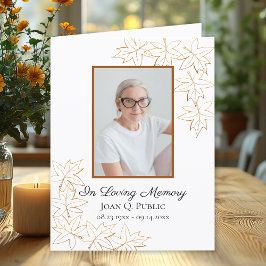 Herfst Maple verlaat begrafeniswaak Bedankkaart