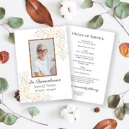 Herfst Maple verlaat Edge begrafenisdienst Programmakaart