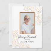 Herfst Maple verlaat Edge Living begrafenisfeest Kaart (Voorkant)